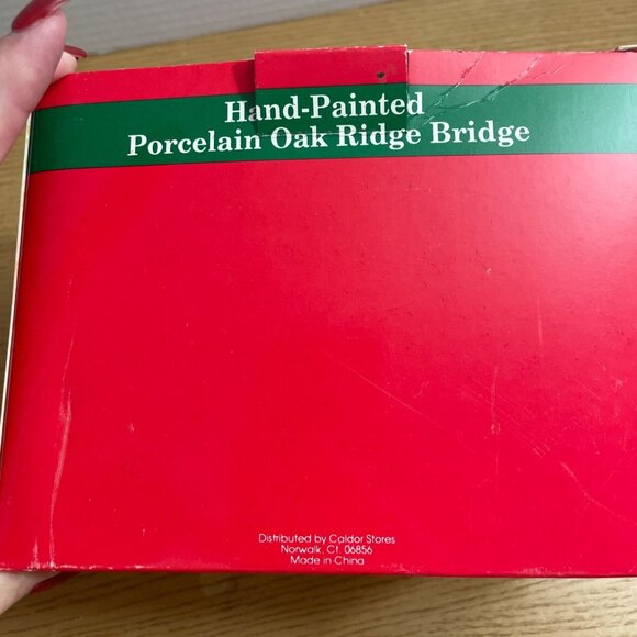 Vtg Lemax Oak Ridge Covered Bridge Christmas Village Hand-Painted Porcelain 1992 - Picture 9 of 11